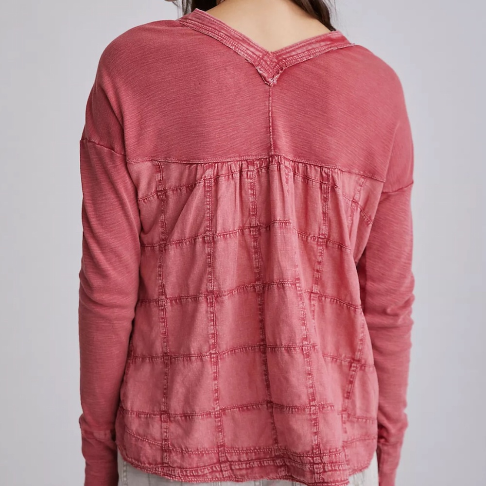 Anthropologie Pilcro Henley Swing Top